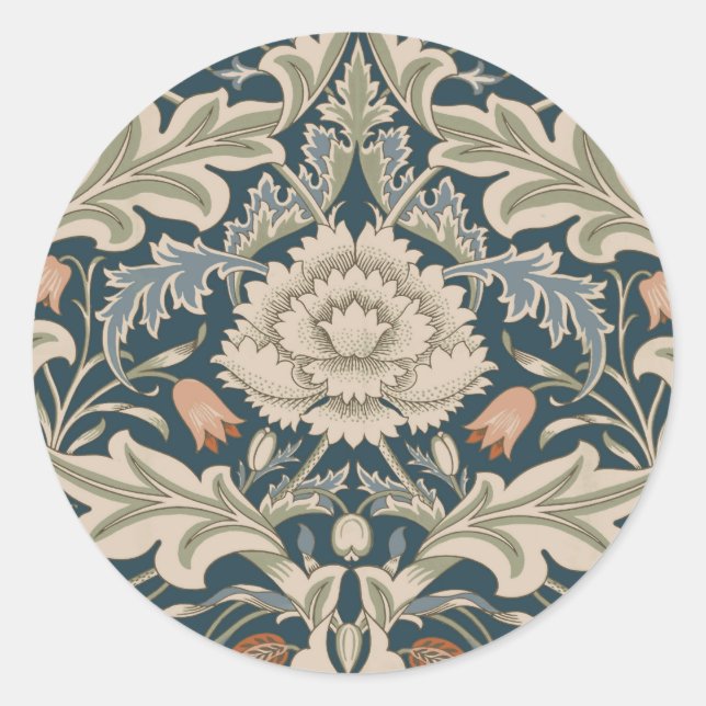 William Morris Severn Floral Garden Flower Classic Classic Round Sticker (Front)