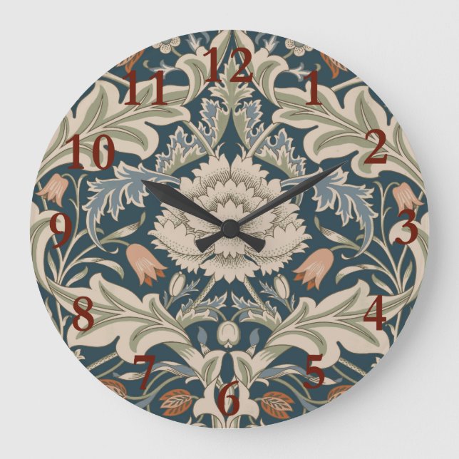 William Morris Severn Floral Garden Flower Classic Large Clock (Front)