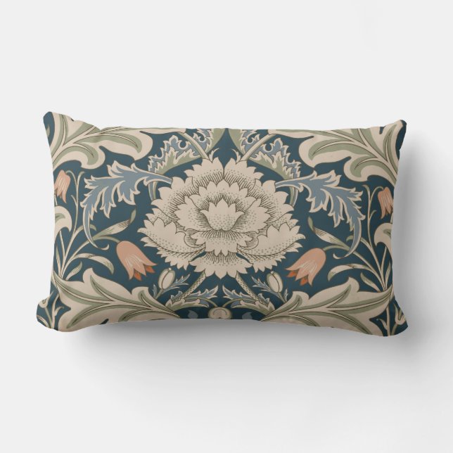 William Morris Severn Floral Garden Flower Classic Lumbar Cushion (Front)