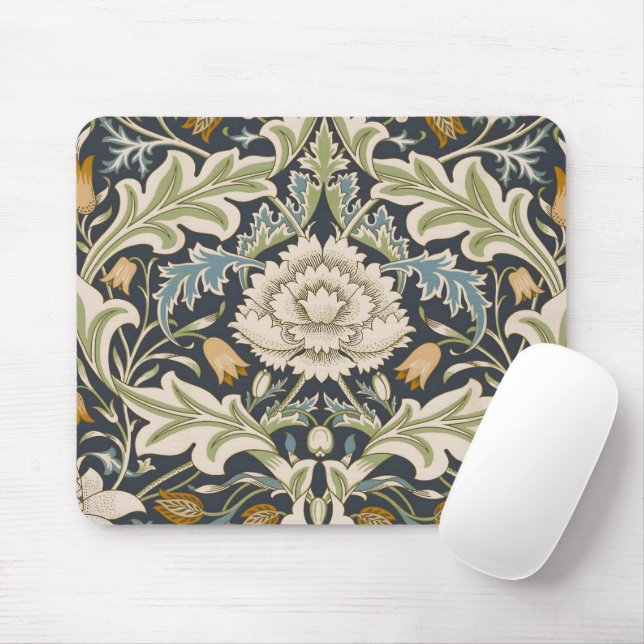 William Morris Severn Floral Pattern Classic Mouse Mat (With Mouse)