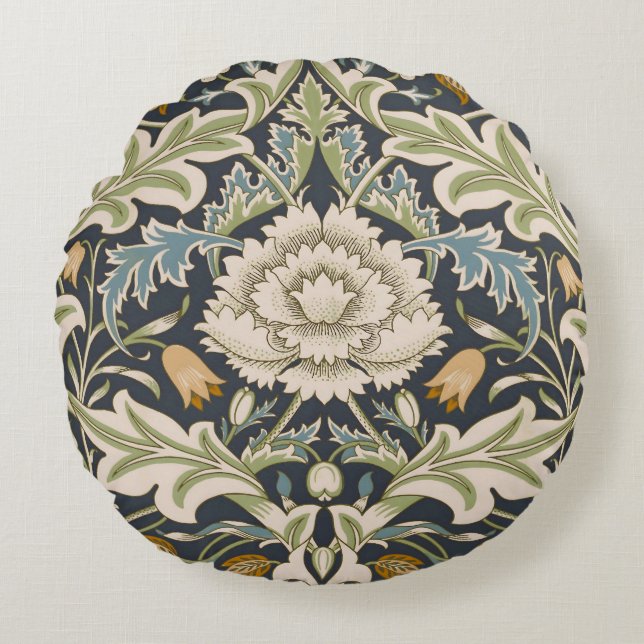 William Morris Severn Floral Pattern Classic Round Cushion (Front)