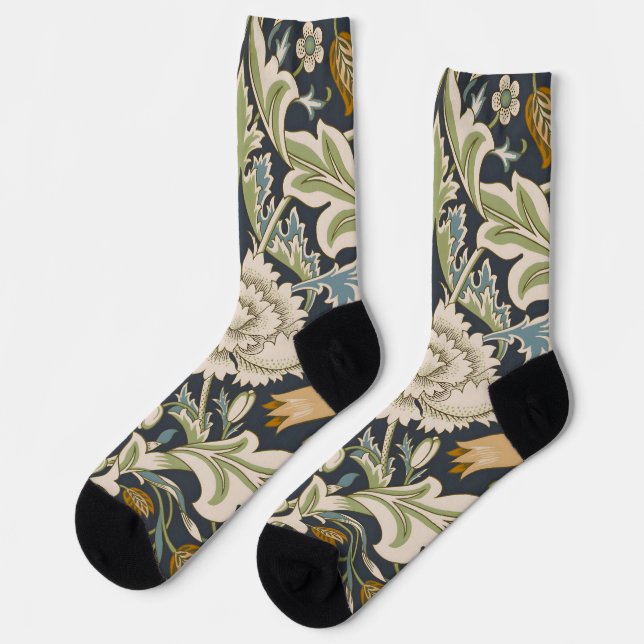 William Morris Severn Floral Pattern Classic Socks (Left)