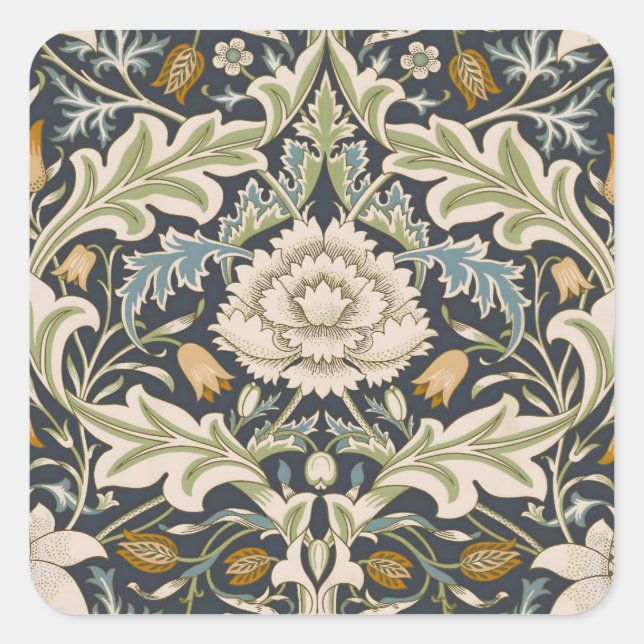 William Morris Severn Floral Pattern Classic Square Sticker (Front)