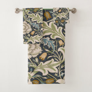 William Morris Severn Navy Blue Floral Art Bath Towel Set