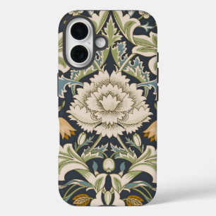 William Morris Severn Navy Blue Floral Art iPhone 16 Case
