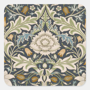 William Morris Severn Navy Blue Floral Art Square Sticker