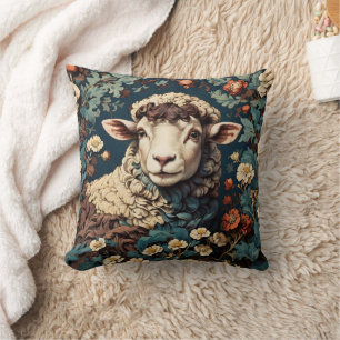 William Morris Sheep Throw Pillow