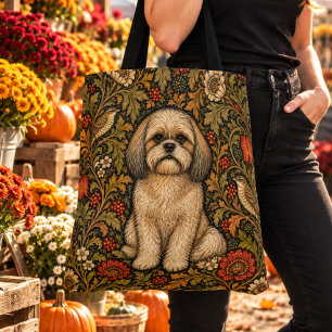 William Morris Shih Tzu Vintage Floral Tote Bag