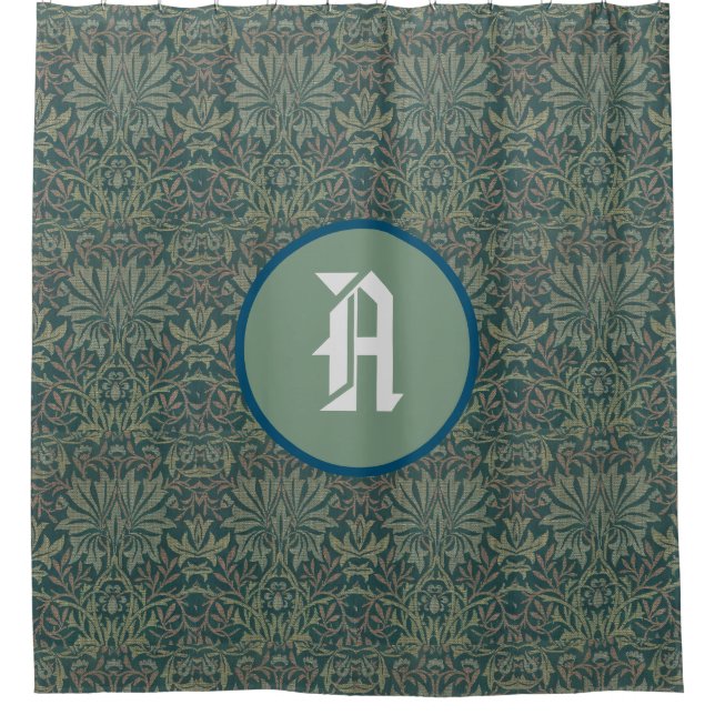 William Morris SHOWER CURTAIN CUSTOM INITIAL (Front)