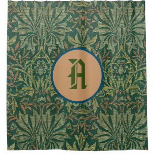 William Morris SHOWER CURTAIN CUSTOM INITIAL