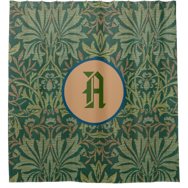 William Morris SHOWER CURTAIN CUSTOM INITIAL (Front)