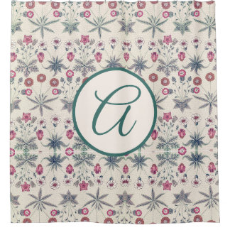 William Morris SHOWER CURTAIN WITH INITIAL
