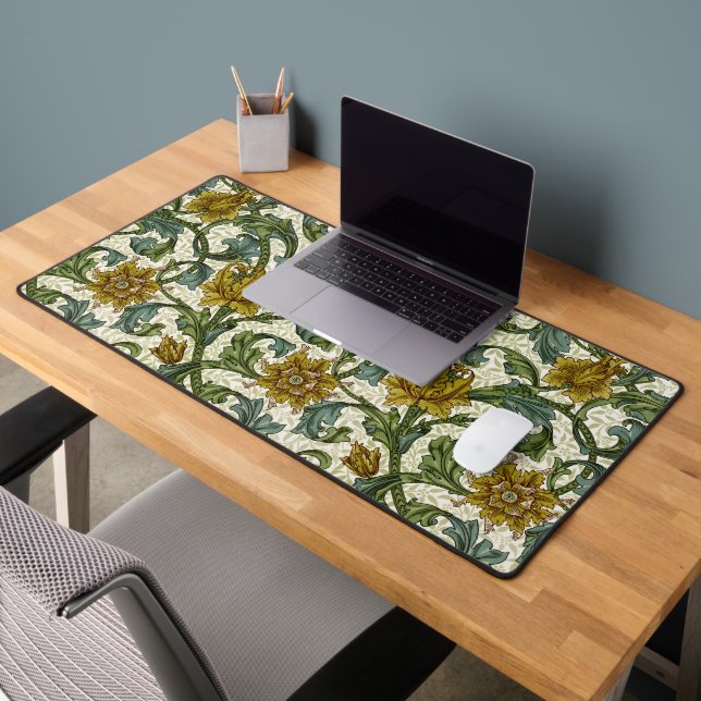 William Morris Single Stem Floral Art Tile Desk Mat (Office 2)