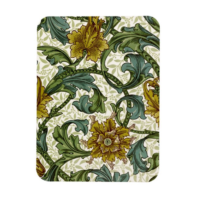 William Morris Single Stem Floral Art Tile Magnet (Vertical)