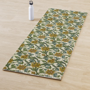 William Morris Single Stem Floral Art Tile Yoga Mat