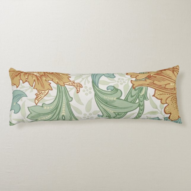 William Morris Single Stem Floral Pattern Body Cushion (Back)