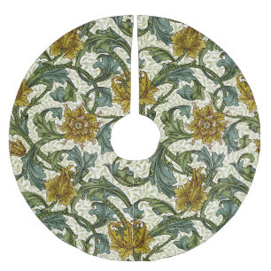 William Morris Single Stem Floral Pattern Brushed Polyester Tree Skirt