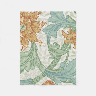 William Morris Single Stem Floral Pattern Fleece Blanket