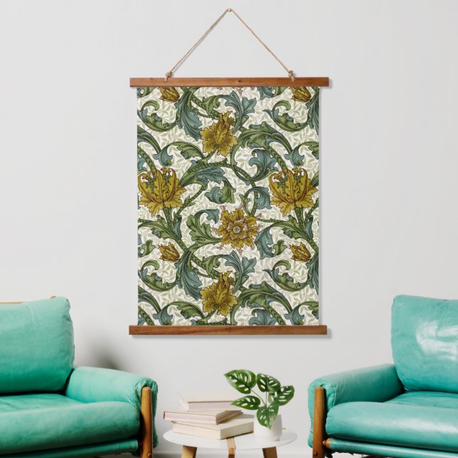 William Morris Single Stem Floral Pattern Hanging Tapestry (Living Room)