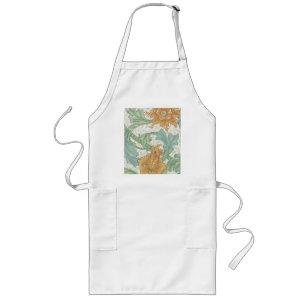 William Morris Single Stem Floral Pattern Long Apron