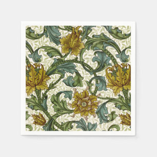 William Morris Single Stem Floral Pattern Napkin