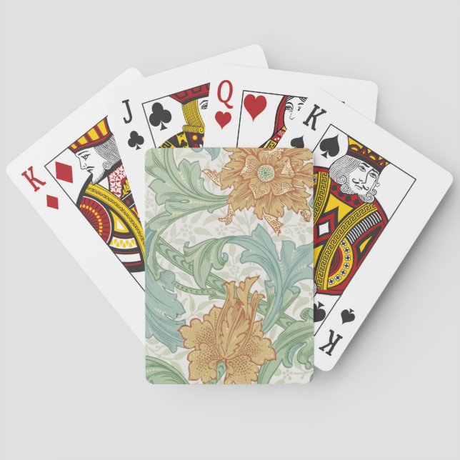 William Morris Single Stem Floral Pattern Playing Cards (Back)
