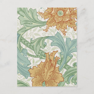 William Morris Single Stem Floral Pattern Postcard