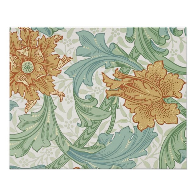 William Morris Single Stem Floral Pattern Poster (Front)