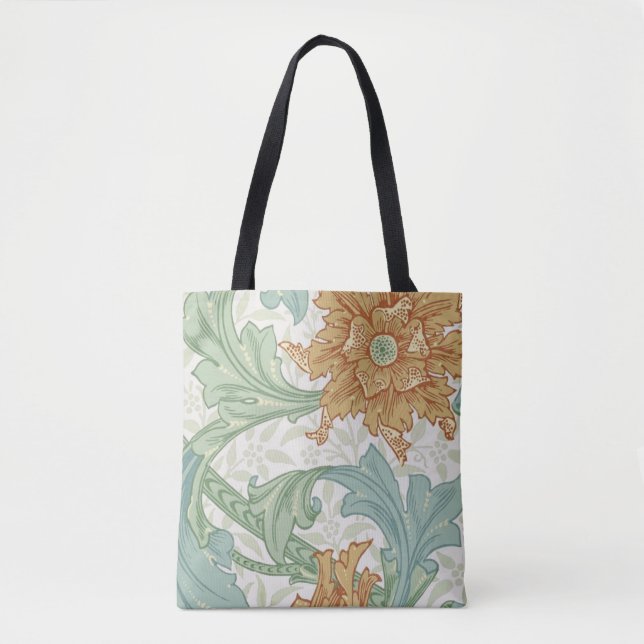 William Morris Single Stem Floral Pattern Tote Bag (Front)