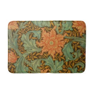 William Morris Single Stem Pattern Art Nouveau Bath Mat