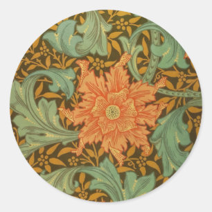 William Morris Single Stem Pattern Art Nouveau Classic Round Sticker