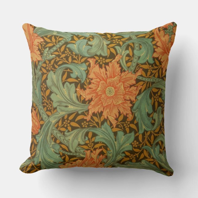 William Morris Single Stem Pattern Art Nouveau Cushion (Front)