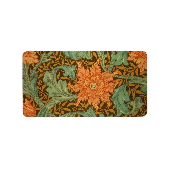 William Morris Single Stem Pattern Art Nouveau Label (Front)