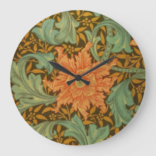 William Morris Single Stem Pattern Art Nouveau Large Clock