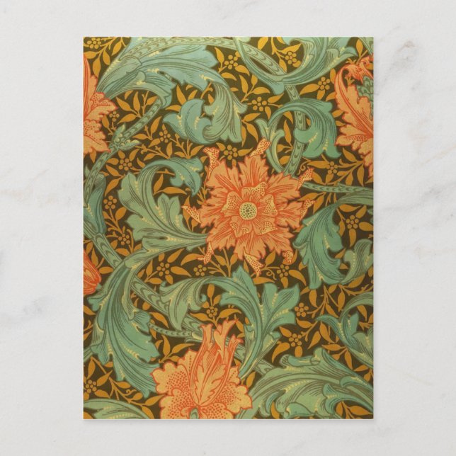 William Morris Single Stem Pattern Art Nouveau Postcard (Front)