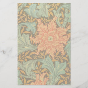 William Morris Single Stem Pattern Art Nouveau Stationery