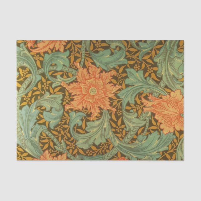 William Morris Single Stem Pattern Art Nouveau Tissue Paper (Front)