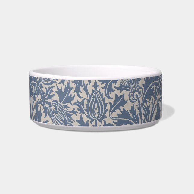 William Morris Slate Blue Thistle Wallpaper Bowl (Front)