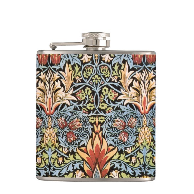 William Morris Snakeshead Design Hip Flask (Front)