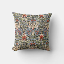 William Morris Snakeshead Design Pillow