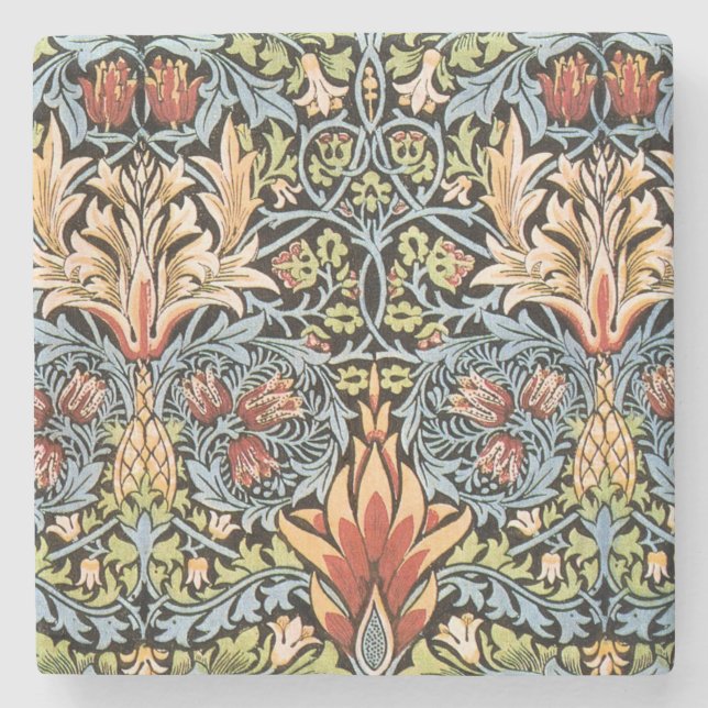 William Morris Snakeshead Design Stone Coaster (Front)
