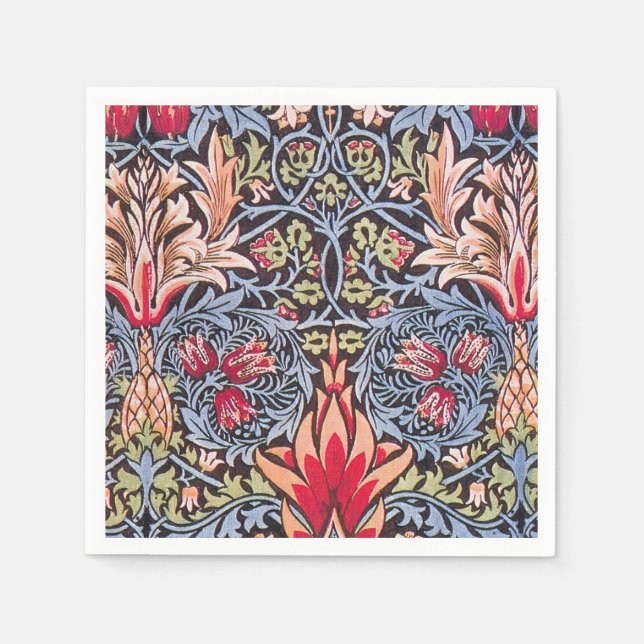 William Morris Snakeshead Floral Art Nouveau Napkin (Front)