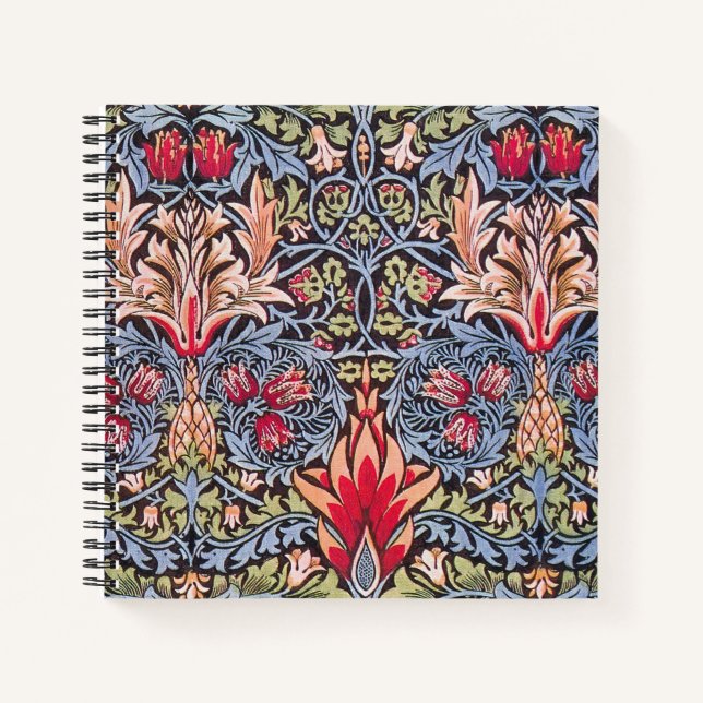 William Morris Snakeshead Floral Art Nouveau Notebook (Front)