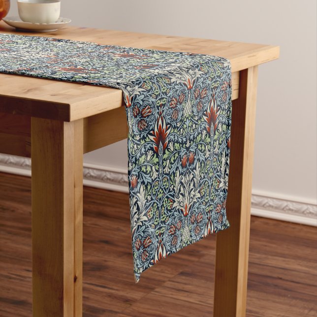 William Morris Snakeshead Floral Classic Botanical Short Table Runner (In Situ)