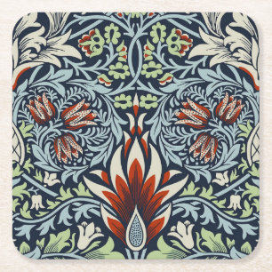William Morris Snakeshead Floral Classic Botanical Square Paper Coaster