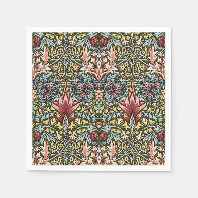 William Morris Snakeshead Floral Pattern Napkin (Front)