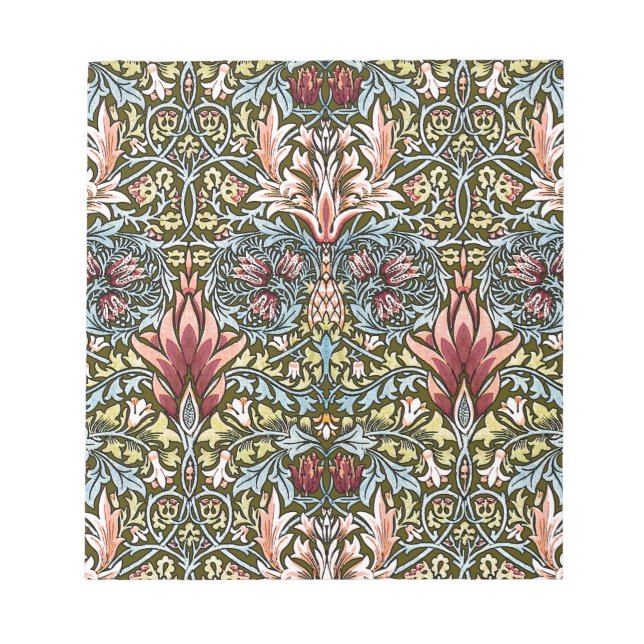 William Morris Snakeshead Floral Pattern Notepad (Front)