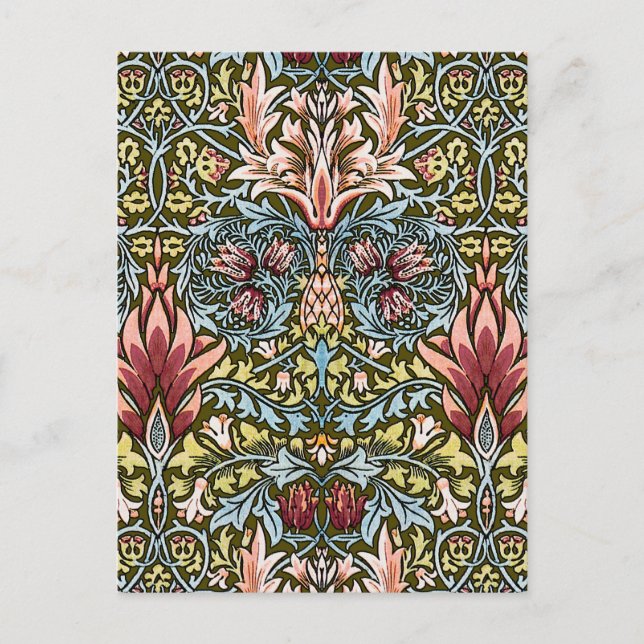 William Morris Snakeshead Floral Pattern Postcard (Front)