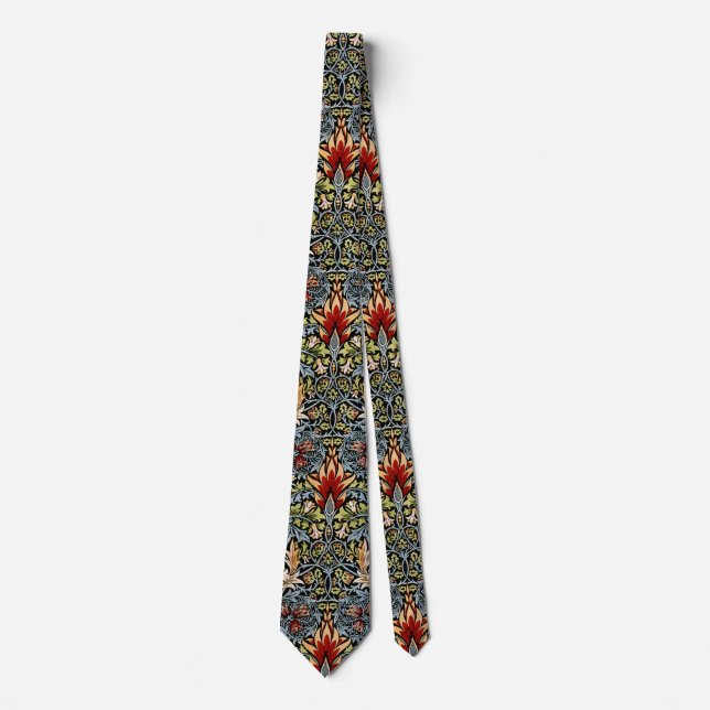 William Morris Snakeshead Floral Pattern Tie (Front)