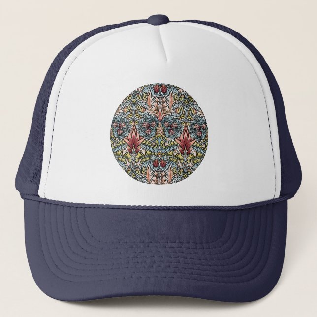 William Morris Snakeshead Floral Pattern Trucker Hat (Front)